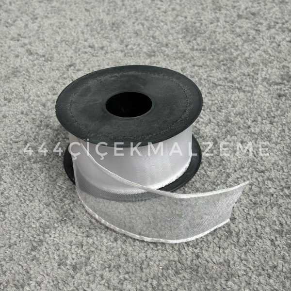 Kalın Beyaz Şifon 4 Cm