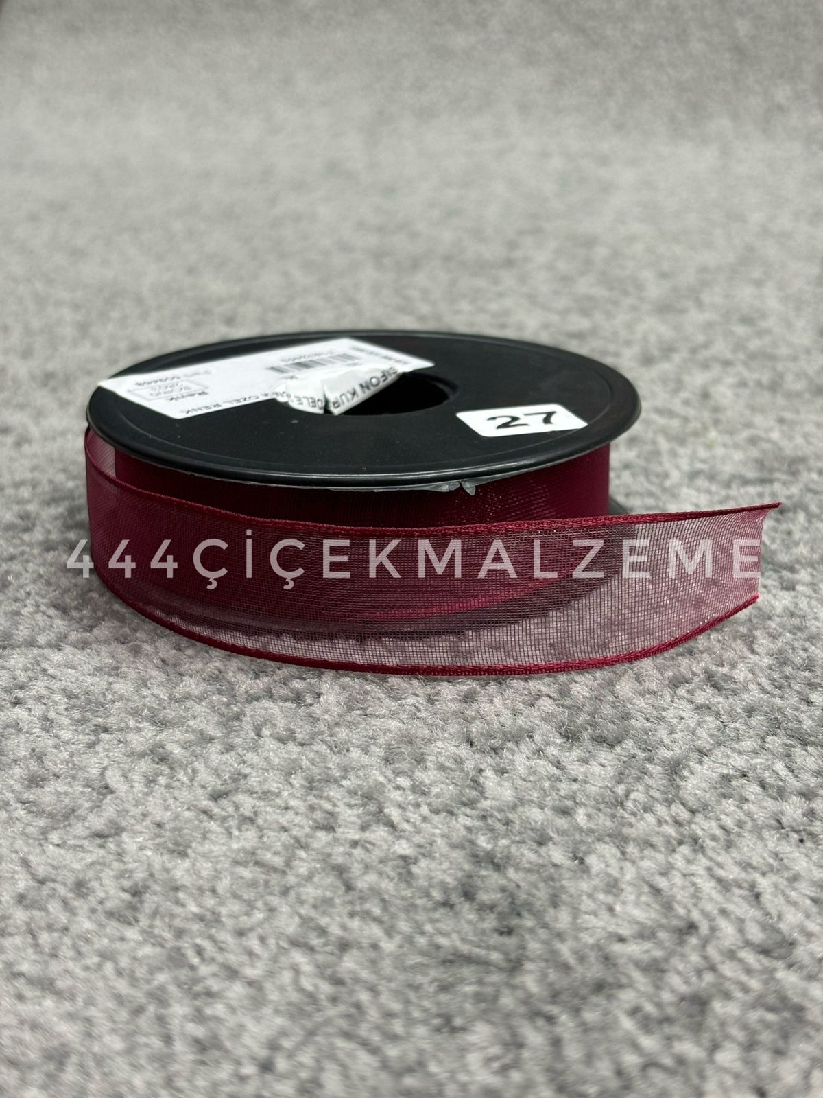 bordo Bordo Şifon Kurdele 2.5 Cm - Görsel 1