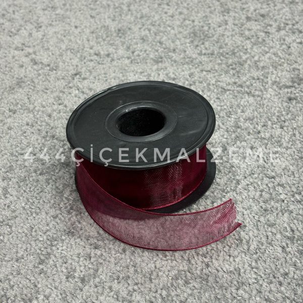 Kalın Bordo Şifon 4 Cm
