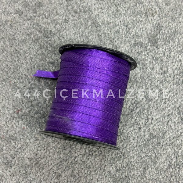 İnce Mor Saten Kurdele 1 Cm