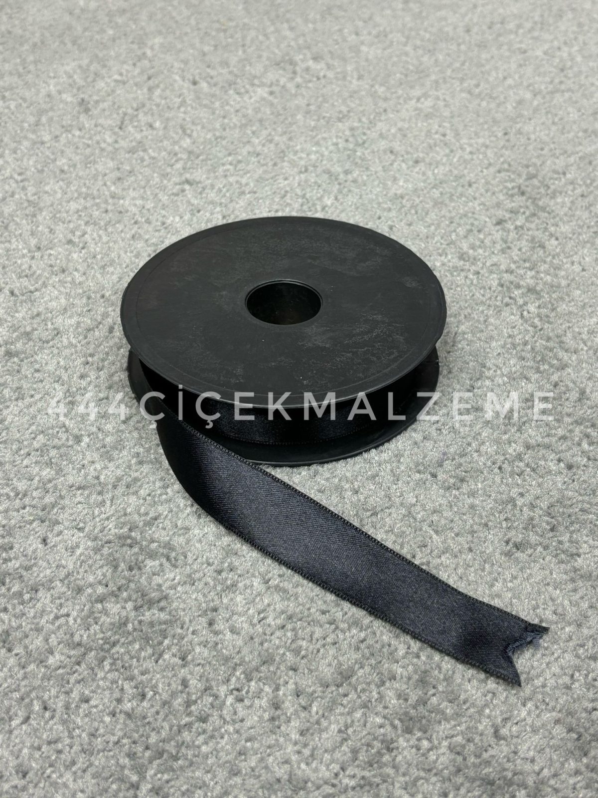 syah Siyah Saten Kurdele 2.5 Cm - Görsel 1