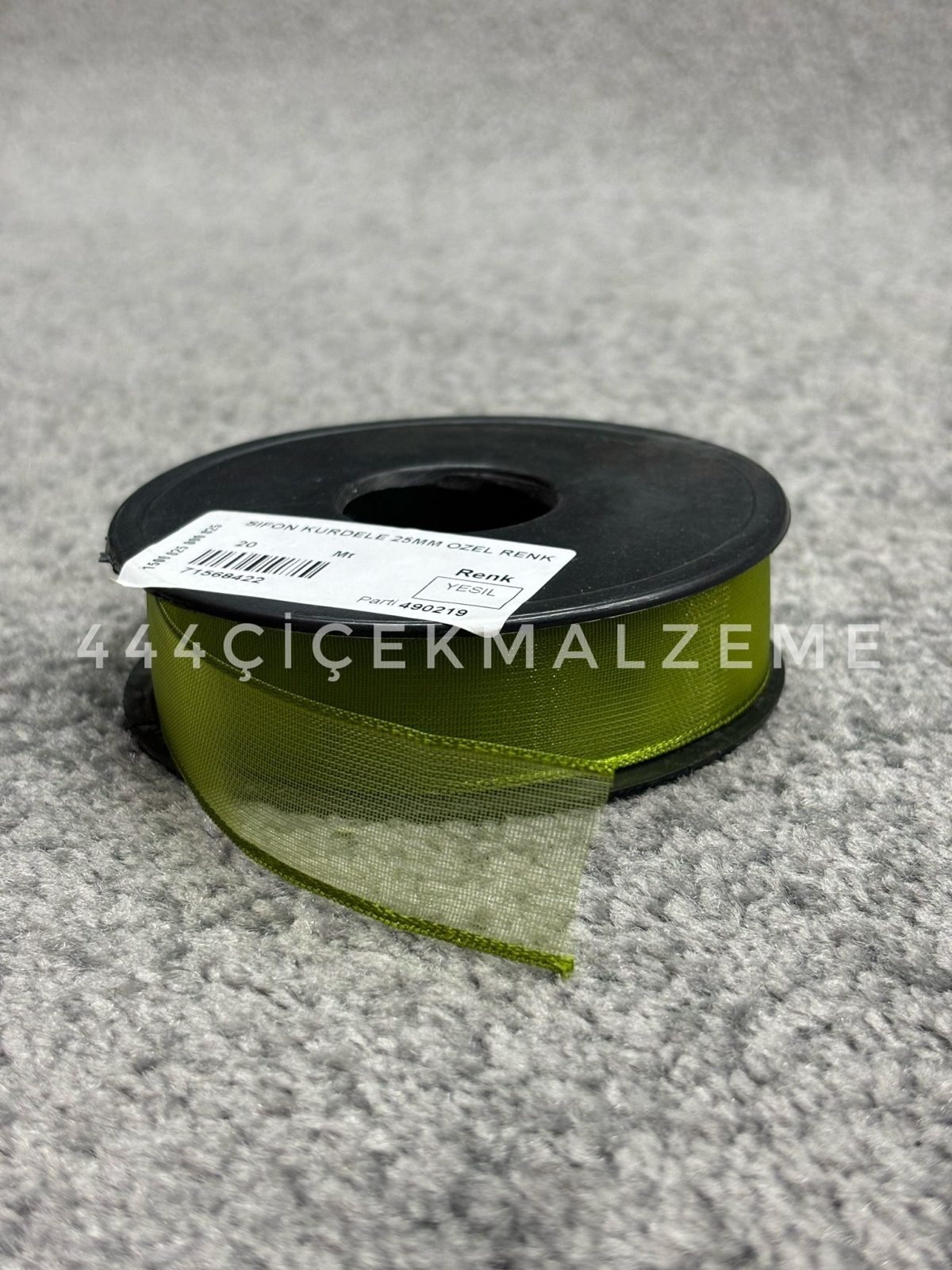 yeşil Yeşil Şifon Kurdele 2.5 Cm - Görsel 1