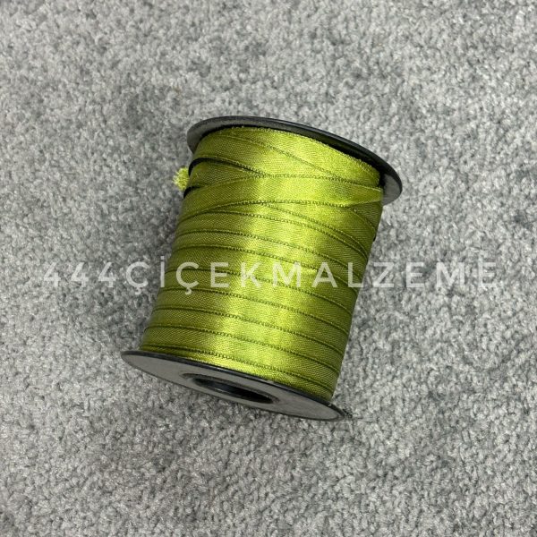 İnce Yeşil Saten Kurdele 1 Cm