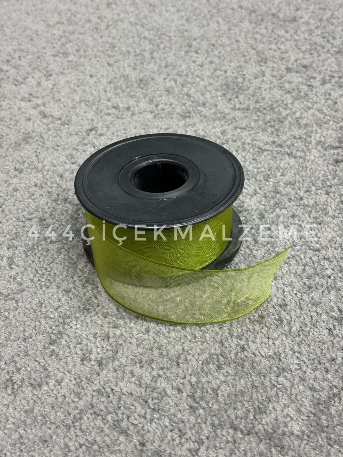 yeşil-4cm-şifon Kalın Yeşil Şifon 4 Cm - Görsel 1